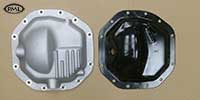PML Differential Cover Part Number 11046, compared to stock, top view