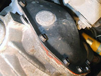 Stock front differential cover, 2003 Durango