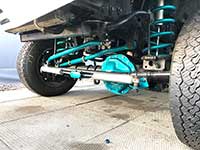 2012 Ram 2500 Lifted with PML Front Differential Cover, Custom Teal Powder Coat