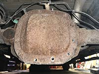 Rusted out OEM Ford differential cover on a 2015 F-150 XLT