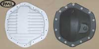 PML Differential Cover Part Number 11147, compared to stock, top view