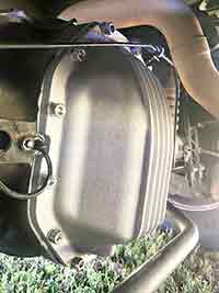 PML Dana M300 cover installed on F550 truck, view from left