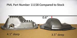 PML Differential Cover Part Number 11158 compared to stock
