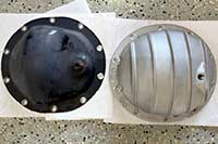 PML diff cover and factory cover side by side for 2023+ Canyon, Colorado differentials