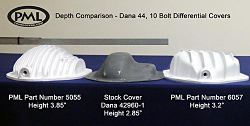 PML Dana 44 Differential Covers depth comparisons