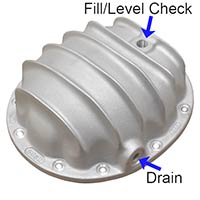 PML Dana 35 rear differential cover drain hole and fill/level check hole