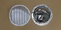 PML Differential Cover Part Number 6027, compared to stock, top view