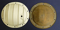 PML Differential Cover Part Number 6082, compared to stock, top view