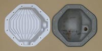 PML Differential Cover Part Number 9518, compared to stock, top view