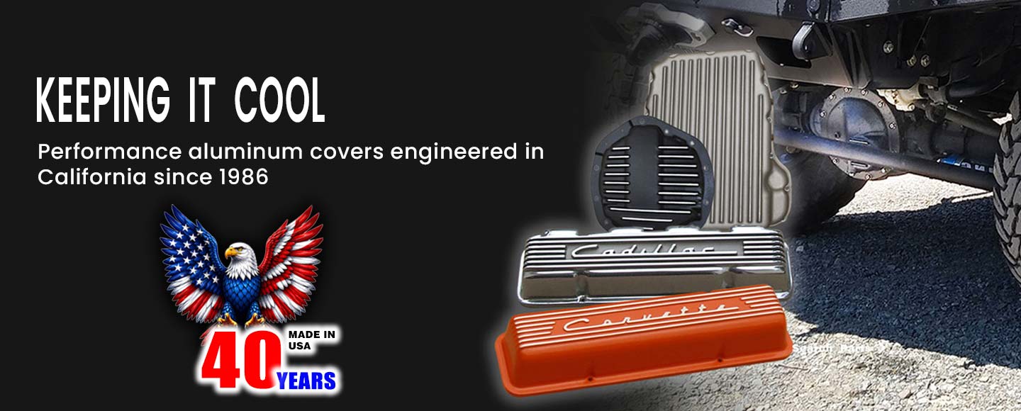 PML YourCovers sand cast aluminum differential covers, transmission pans and valve covers, made in USA
