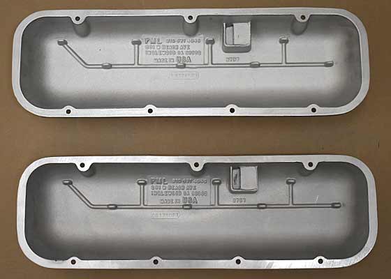 Inside of valve covers.