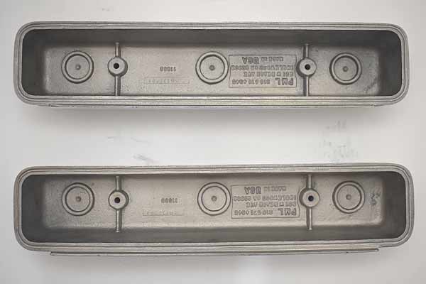 Inside of valve covers.
