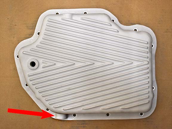 Top down view of transmission pan.