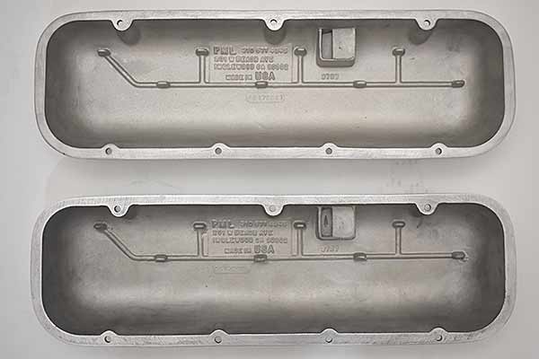 Inside of valve covers.