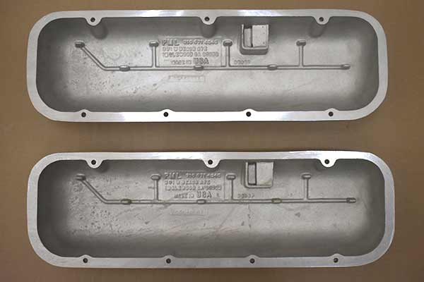 Inside of both valve covers.