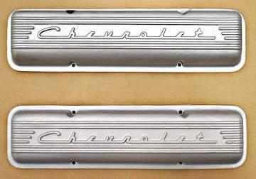Chevy Small Block, 1959 to 1986, CHEVROLET Script and Fins, As Cast Finish SPECIAL 465