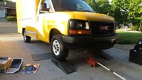 GMC Box Truck G33503 getting ready for a PML GM 6L90 transmission pan installation