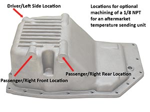 PML 6L90 transmission pan, optional 1/8 npt machining locations