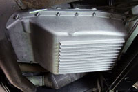 PML transmission pan installed on a 2010 Ford Explorer