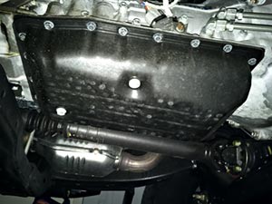 stock transmission pan on a Tacoma