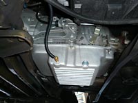 PML transmission pan installed on a Dodge Sprinter Van, 2013 3.0 diesel, driver's side view