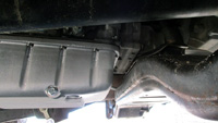 2010 Ram 4500 stock Aisin AS68RC transmission pan, driver's side view