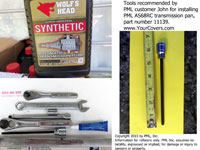 Tools used by John to install PML pan