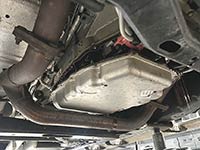 Canyon exhaust routed close to 8L45 OEM transmission pan