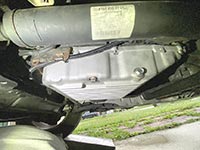PML pan installed on ML500, drain plug on side of pan
