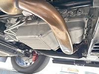 PML 10L90 pan installed, driver side view