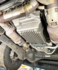 PML 10R140 pan installed on 2022 F-250, rear view