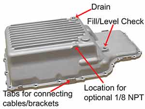 drain and level check on PML 10R140 transmission pan