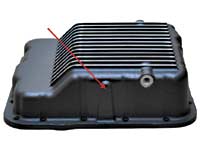 PML GM 4L60E, 4L65E, 4L70E, 4L75E tranny pan filter temp sensor location left side