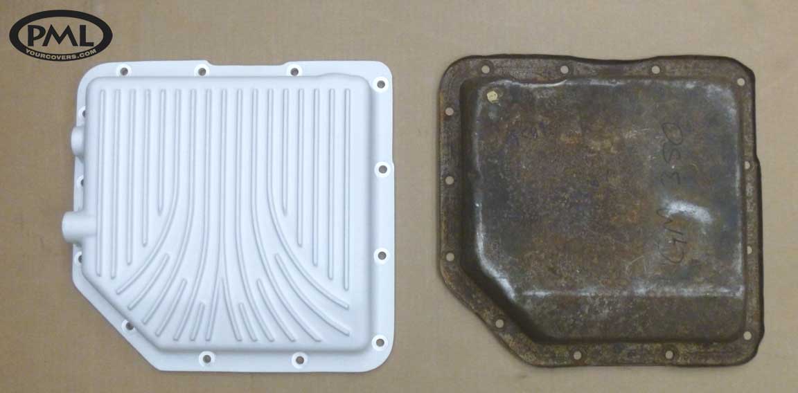 Turbo 350 TH350 black transmission pan with gasket & bolts stock capacity