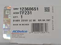 part number AC Delco TH400 filter