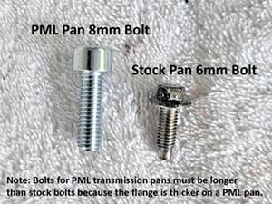 PML 8mm bolt and stock 6mm bolt