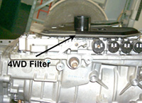Ford transmission with filters side view