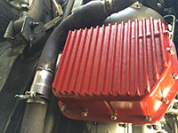 1997 Jeep Grand Cherokee with PML transmission pan from rear