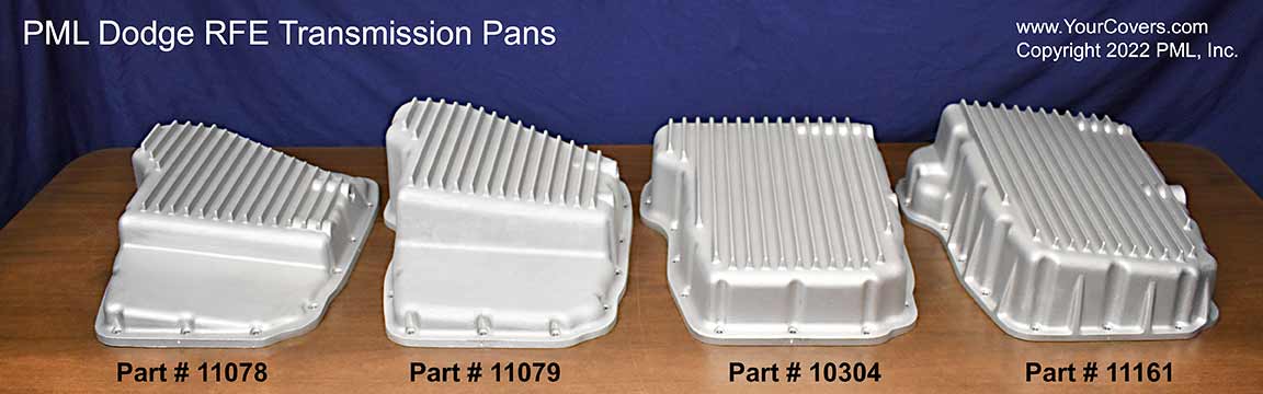 PML transmission pans for Dodge rfe transmissions, view from rear