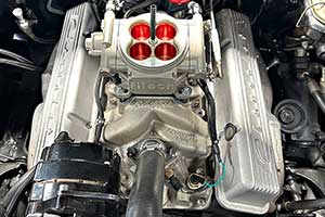 Chevy small block engine, Edelbrock intake, and PML valve covers