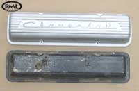 PML Valve Cover Part Number 10430, 
compared to stock, top view
