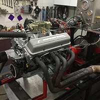 1967 Corvette Engine with PML valve covers on Dyno