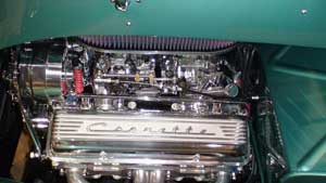 PML Corvette valve covers on 1933 Ford