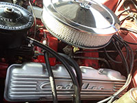 Driver side view of Cadillac 365
engine with PML valve covers
