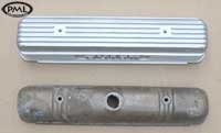 PML Valve Cover Part Number 11080-2, 
compared to stock, top view
