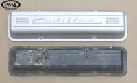 PML Valve Cover Part Number 11107, 
compared to stock, top view
