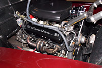 PML valve covers installed on a 1938 Cadillac LaSalle Opera Coupe